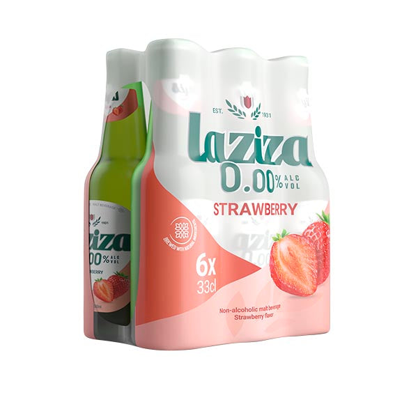 Laziza Strawberry Flavor (6 x 330 ml) ⚠️ Glass bottles ⚠️ (See description for more details)