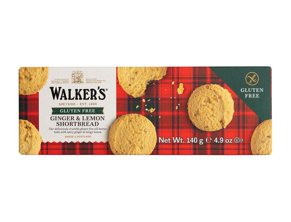 Walker’s Ginger & Lemon Shortbread Gluten Free 140 g (Institutional Order)