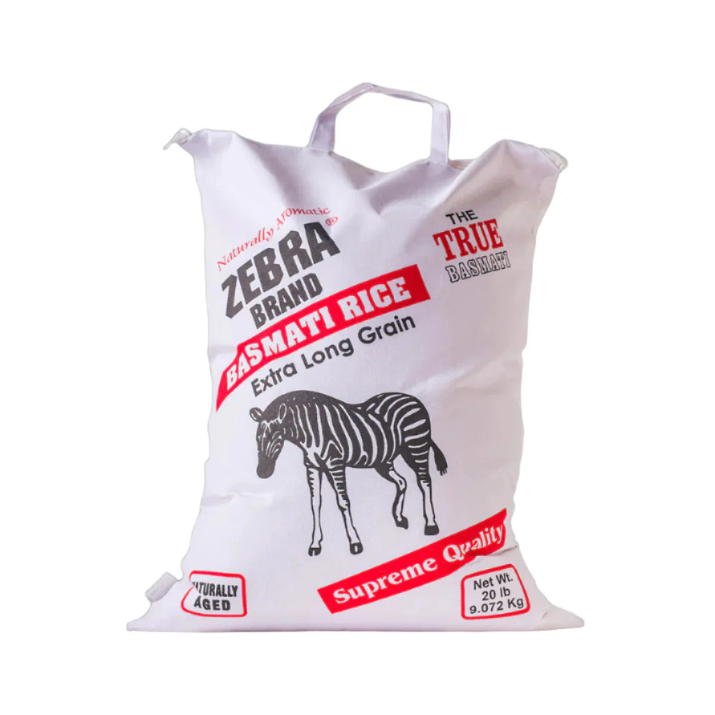 Zebra Basmati Rice Extra Long Grain (20 lbs) (White Bag)