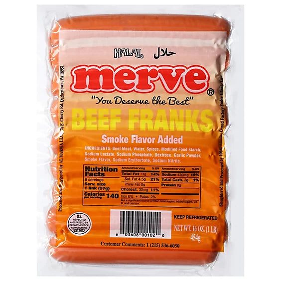 Merve Beef Franks (1 lb)