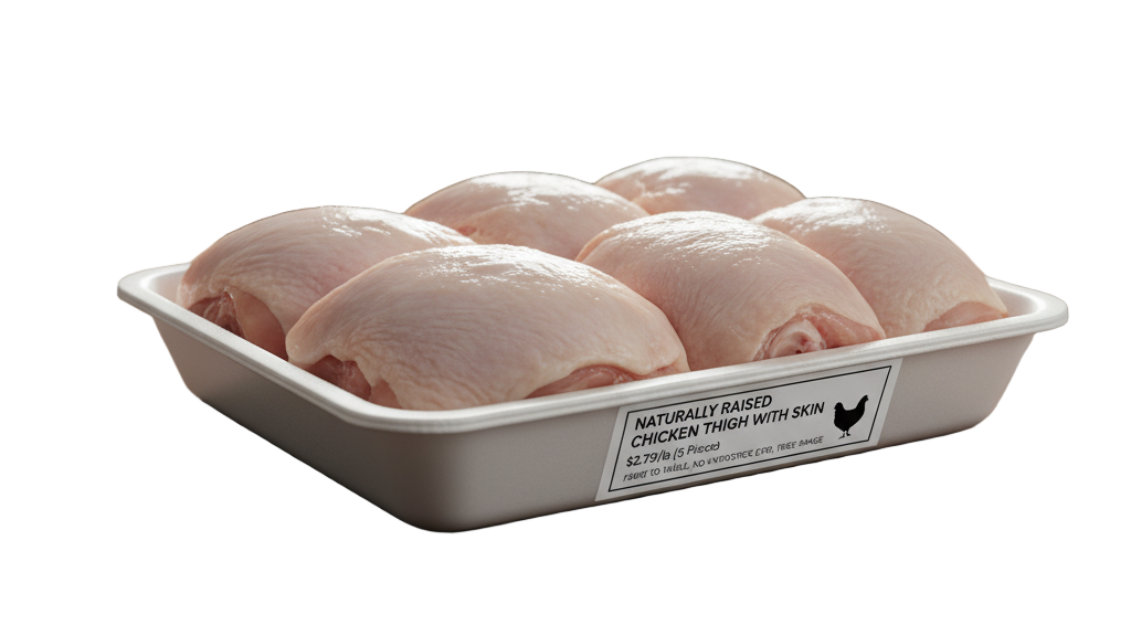 Naturally Raised Chicken Thigh With Skin - $2.79/lb