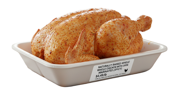 Naturally Raised Whole Chicken With Skin Marinated (Spicy) 3 lb - $4.49/lb
