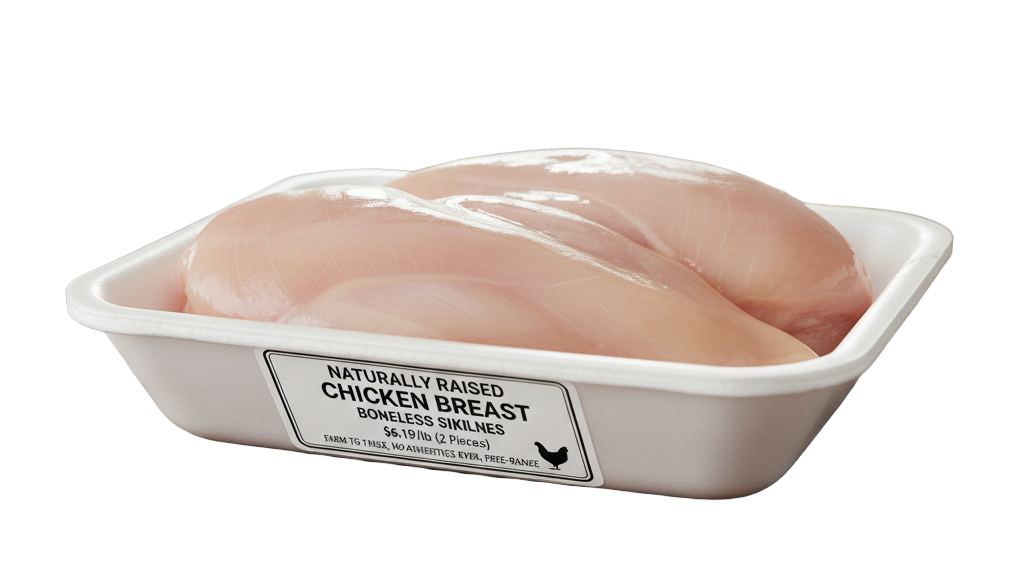Naturally Raised Chicken Breast Boneless Skinless - $6.19/lb
