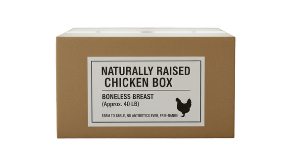 Naturally Raised Chicken Box – Boneless Breast (Approx. 40 lb)