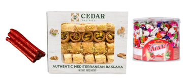 RAMADAN PACKAGE 2: BEEF STICKS  CEDAR BAKLAVA 1 LB + FRUIT CHEWIES 1.76 LB