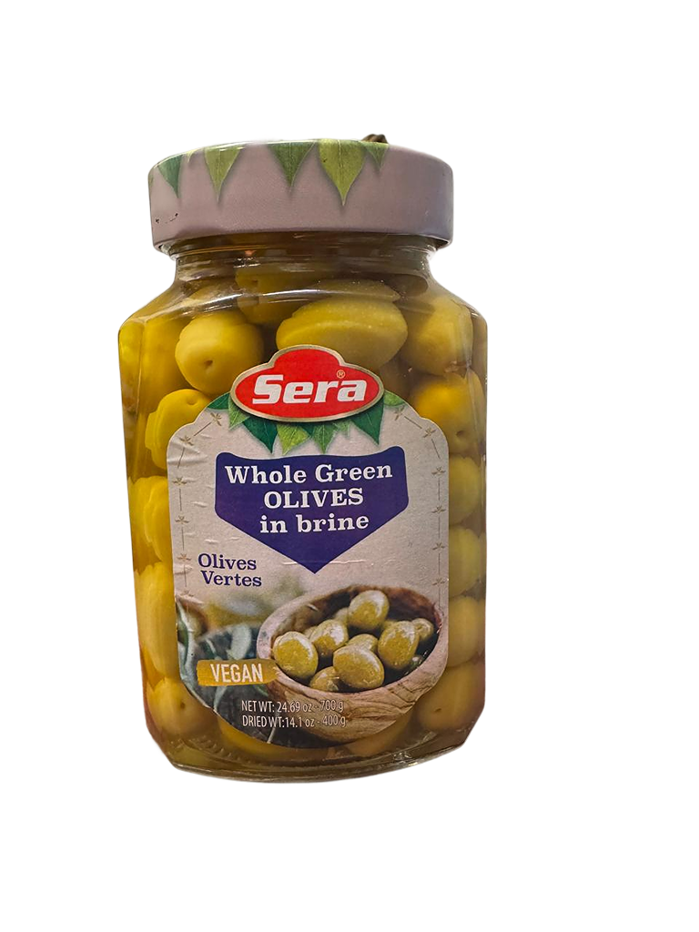 Sera Whole Green Olives in Brine (24 Oz) HalalcoStore