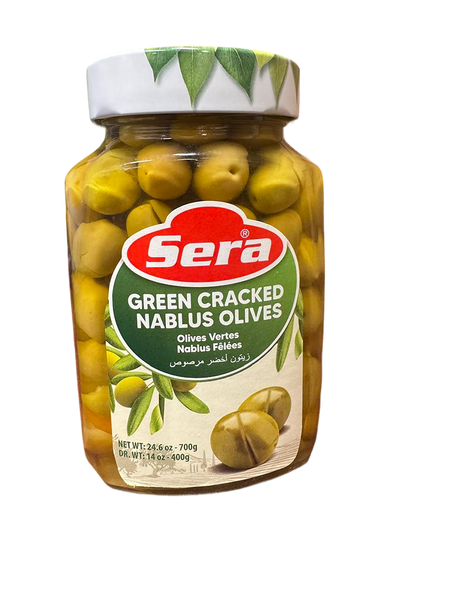 Sera Cracked Green Nablus Olives (24 Oz)