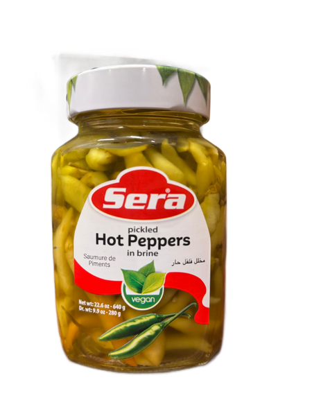 Sera Pickled Hot Finger Peppers 22 Oz (vegan)