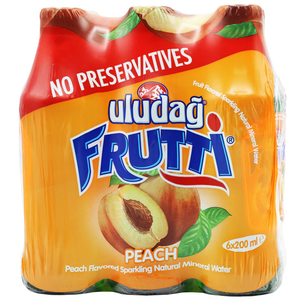 Uludağ Frutti Peach (6 x 200 ml) ⚠️ Glass bottles ⚠️ (See description for more details)