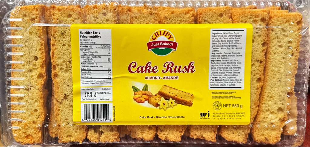 Crispy Cake Rusk Almond (550 g)