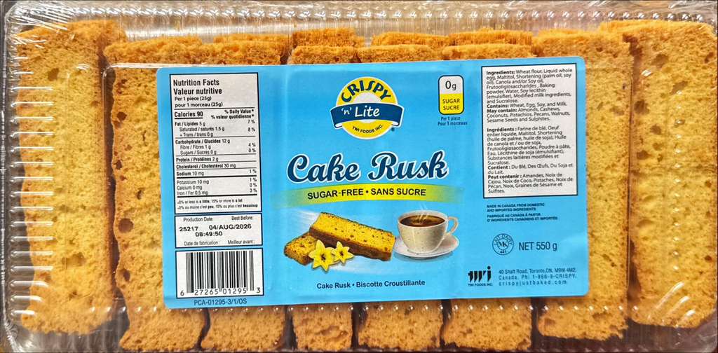 Crispy Cake Rusk Sugar Free (550 g)