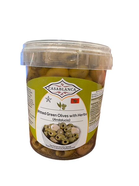 Casablanca Pitted Green Olives with Herbs  (2.11 Lb)