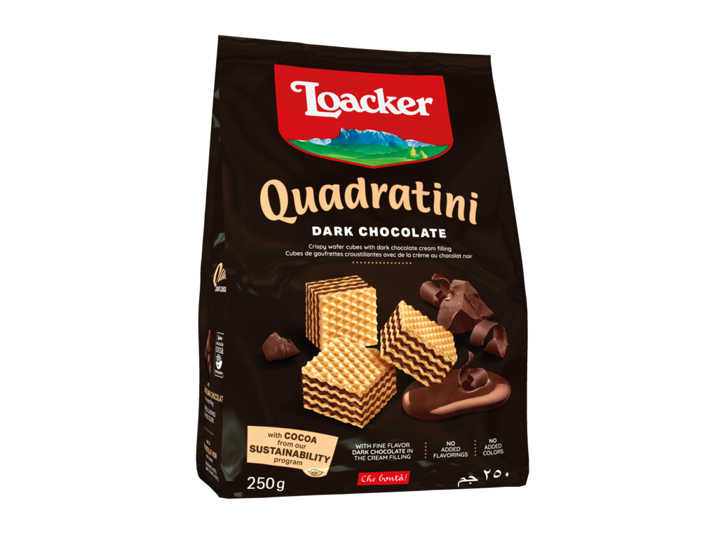 Loacker Quadratini Dark Chocolate Wafer 250 g (Institutional Order)