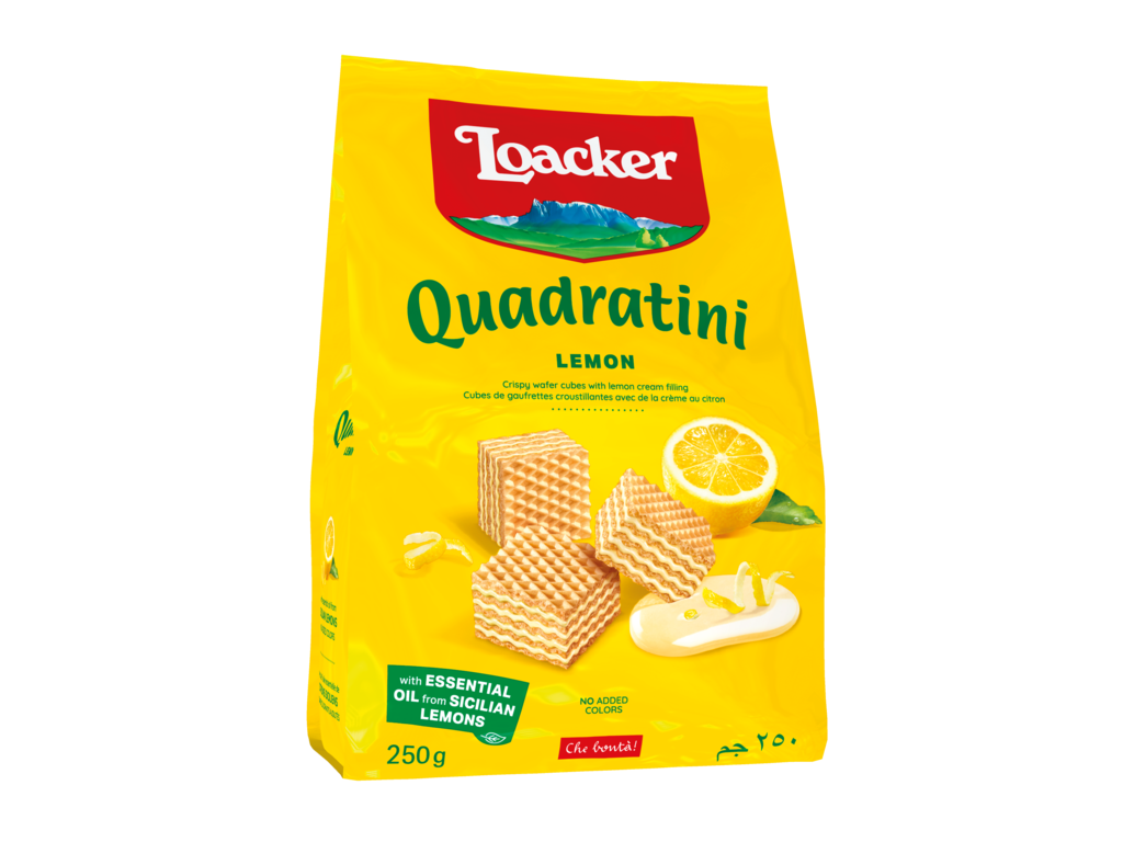 Loacker Quadratini Lemon Wafer 250 g (Institutional Order)