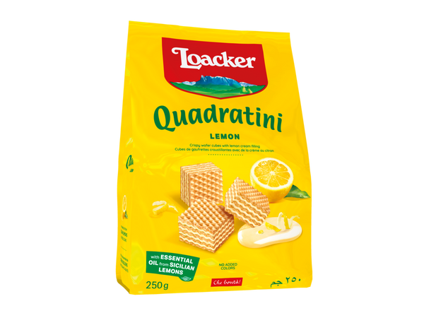 Loacker Quadratini Lemon Wafer 250 g (Institutional Order)