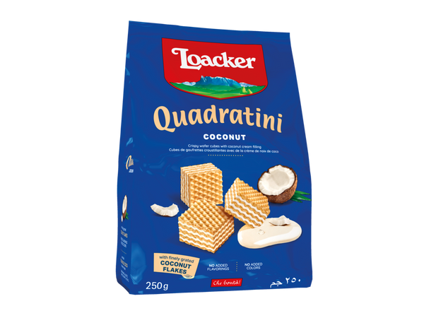 Loacker Quadratini Coconut Wafer 250 g (Institutional Order)