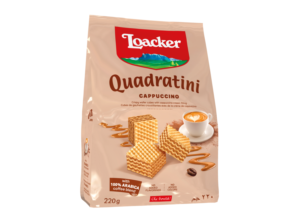 Loacker Quadratini Cappuccino Wafer 250 g (Institutional Order)