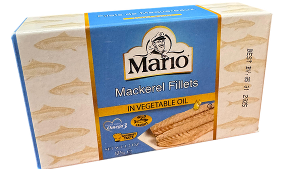 Mario Mackerel Fillets in Vegetable Oil (125 g)