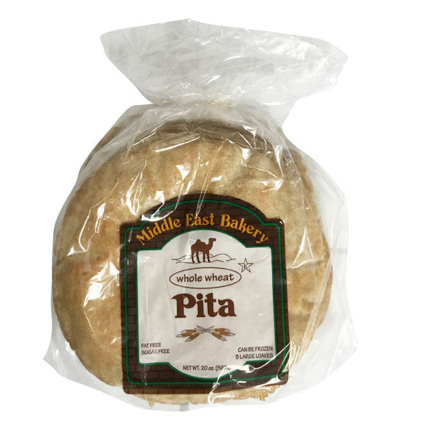 Middle Eastern Bakery Pita Whole Wheat – 5 Count, (20 oz)