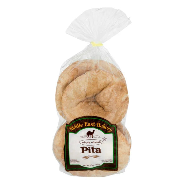 Middle Eastern Bakery Pita Whole Wheat – 10 Count (Small), 17 oz