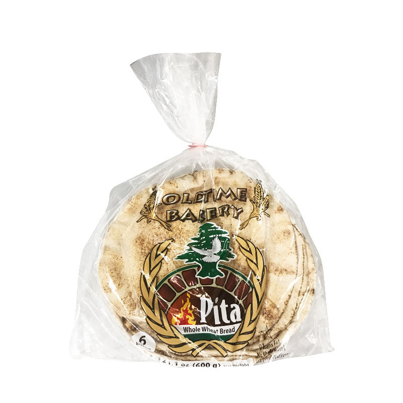 Old Time Bakery Whole Wheat Pita Bread 6 Count (600 g)