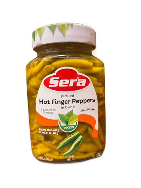 Sera Pickled Hot Finger Peppers 24 Oz (vegan)