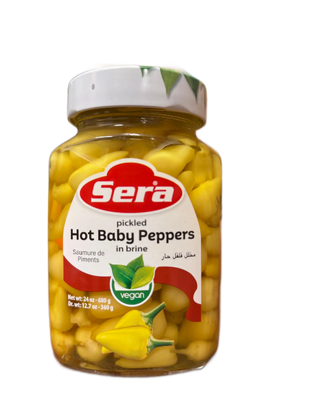 Sera Pickled Hot Baby Peppers 24 Oz (vegan)