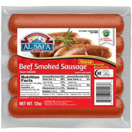 Al Safa Beef Smoked Sausage (12 oz)