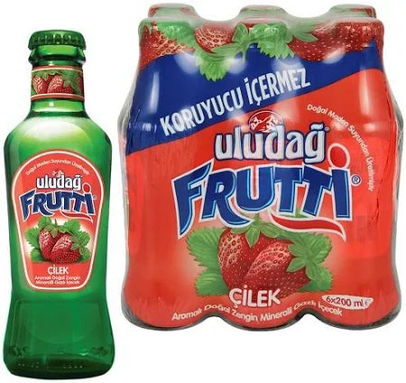 Uludağ Frutti Strawberry (6 x 200 ml) ⚠️ Glass bottles ⚠️ (See description for more details)