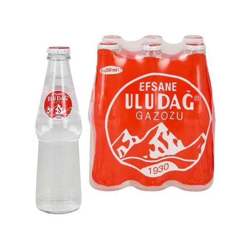 Uludağ Gazoz Regular (6 x 250 ml) ⚠️ Glass bottles ⚠️ (See description for more details)